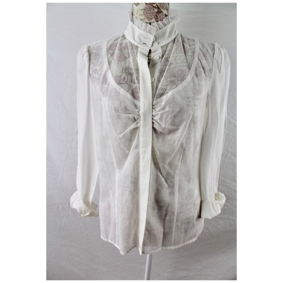 sheer high neck blouse
